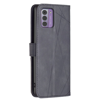 Nokia G42 Rhombus Texture Leather Phone Case with Magnetic Buckle and Card Holder