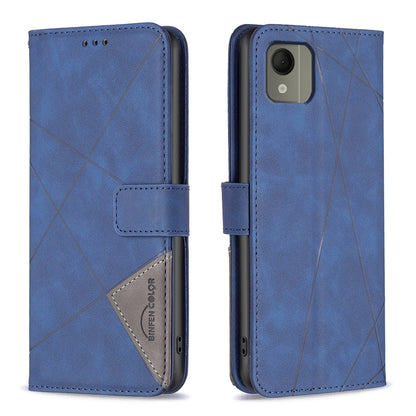 Nokia C110 Rhombus Texture Leather Phone Case with Magnetic Buckle and Card Holder