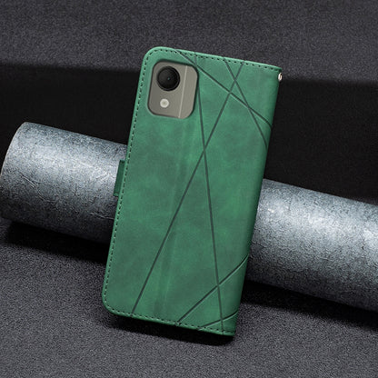 Nokia C110 Rhombus Texture Leather Phone Case with Magnetic Buckle and Card Holder