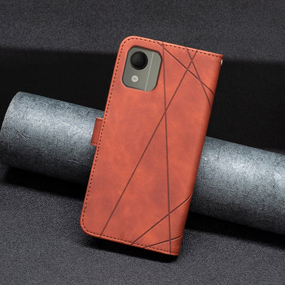 Nokia C110 Rhombus Texture Leather Phone Case with Magnetic Buckle and Card Holder