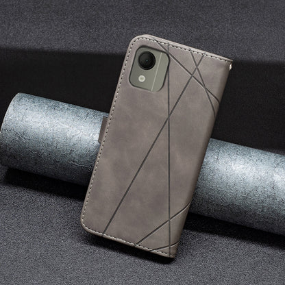 Nokia C110 Rhombus Texture Leather Phone Case with Magnetic Buckle and Card Holder