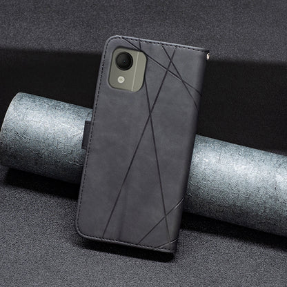 Nokia C110 Rhombus Texture Leather Phone Case with Magnetic Buckle and Card Holder