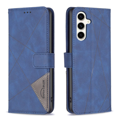 Samsung Galaxy S23 FE 5G Rhombus Texture Leather Phone Case with Magnetic Buckle and Card Holder