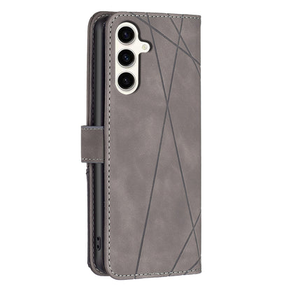 Samsung Galaxy S23 FE 5G Rhombus Texture Leather Phone Case with Magnetic Buckle and Card Holder