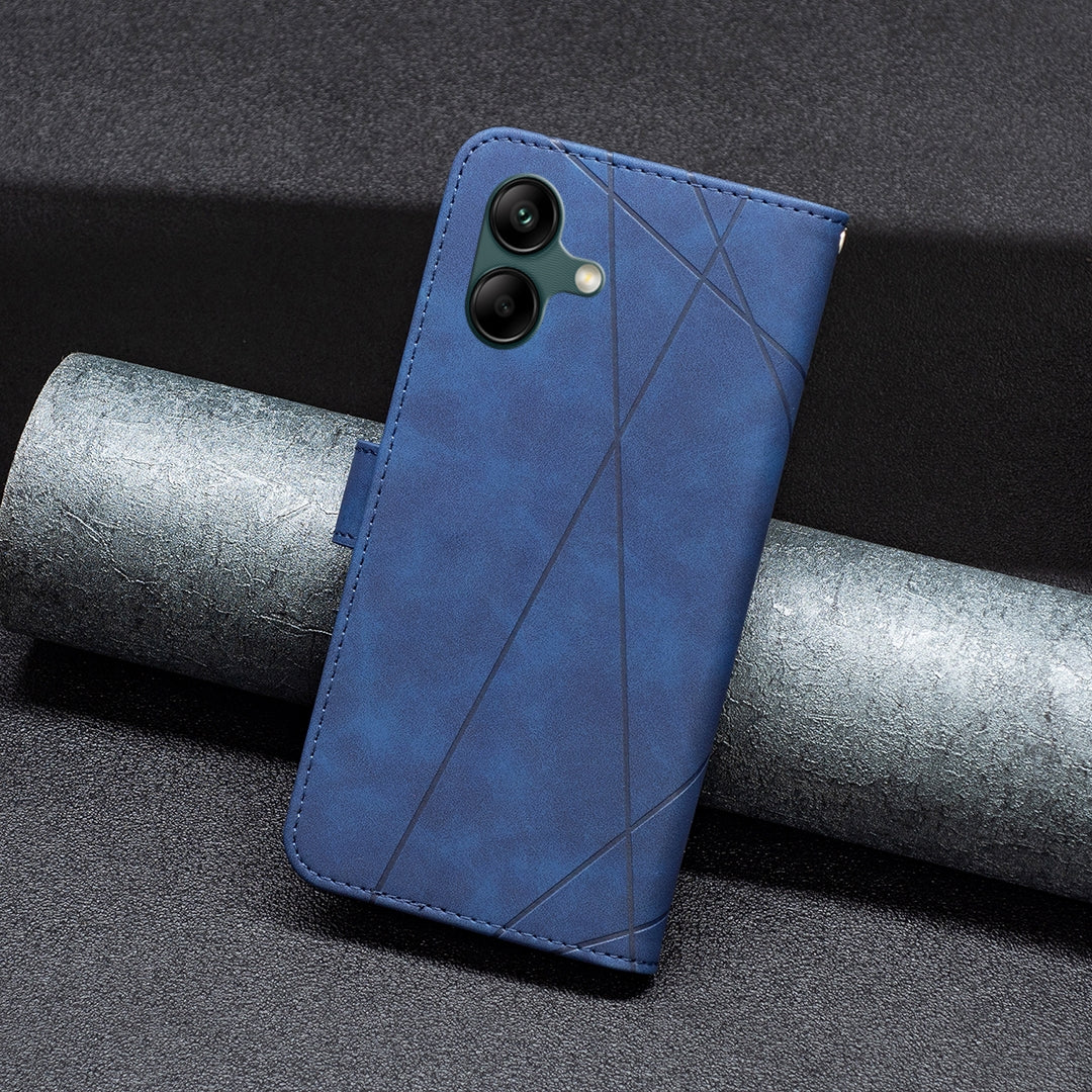 Samsung Galaxy A05 Rhombus Texture Leather Phone Case with Magnetic Buckle and Card Holder