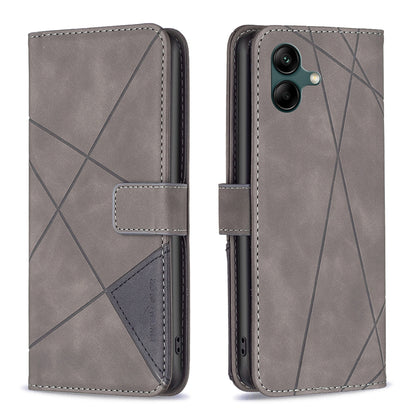 Samsung Galaxy A05 Rhombus Texture Leather Phone Case with Magnetic Buckle and Card Holder