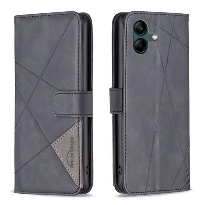 Samsung Galaxy A05 Rhombus Texture Leather Phone Case with Magnetic Buckle and Card Holder