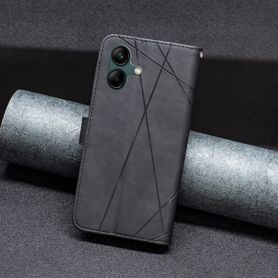 Samsung Galaxy A05 Rhombus Texture Leather Phone Case with Magnetic Buckle and Card Holder