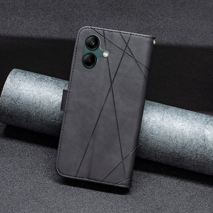 Samsung Galaxy A05 Rhombus Texture Leather Phone Case with Magnetic Buckle and Card Holder