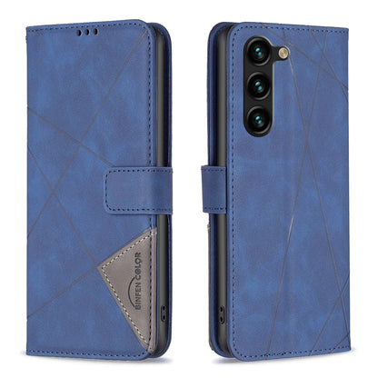 Samsung Galaxy S24+ 5G Rhombus Texture Leather Phone Case with Magnetic Buckle and Card Holder