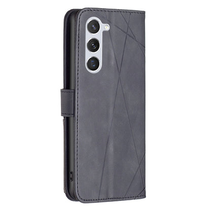 Samsung Galaxy S24 5G Rhombus Texture Leather Phone Case with Magnetic Buckle and Card Holder