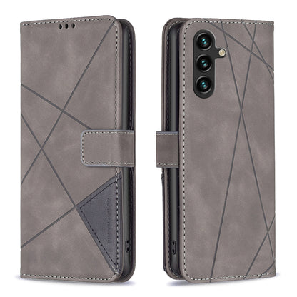 Samsung Galaxy A35 Rhombus Texture Leather Phone Case with Magnetic Buckle and Card Holder