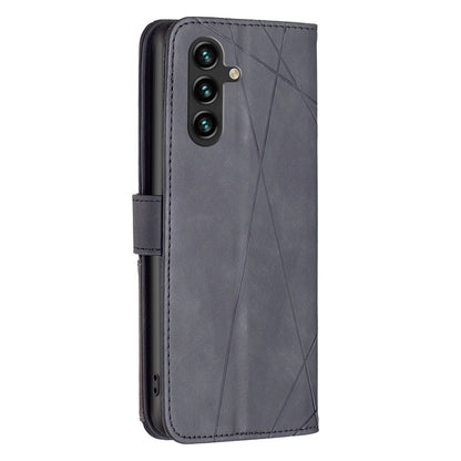 Samsung Galaxy A35 Rhombus Texture Leather Phone Case with Magnetic Buckle and Card Holder