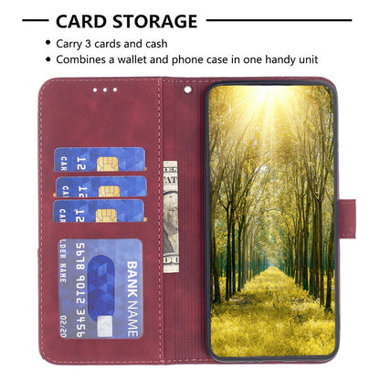 Samsung Galaxy F62 Rhombus Texture Leather Phone Case with Magnetic Buckle and Card Holder