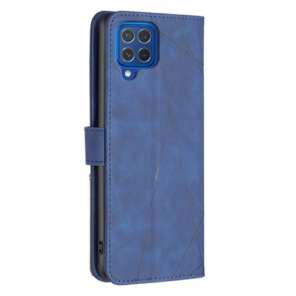 Samsung Galaxy M62 Rhombus Texture Leather Phone Case with Magnetic Buckle and Card Holder