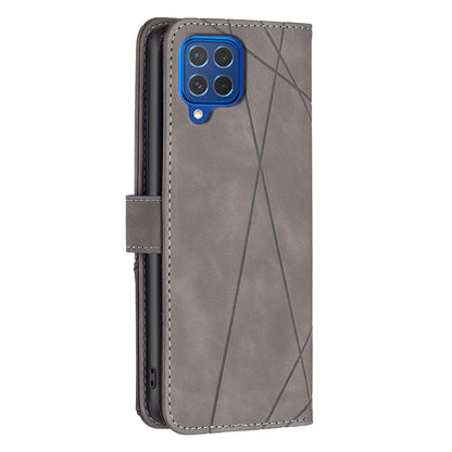 Samsung Galaxy M62 Rhombus Texture Leather Phone Case with Magnetic Buckle and Card Holder