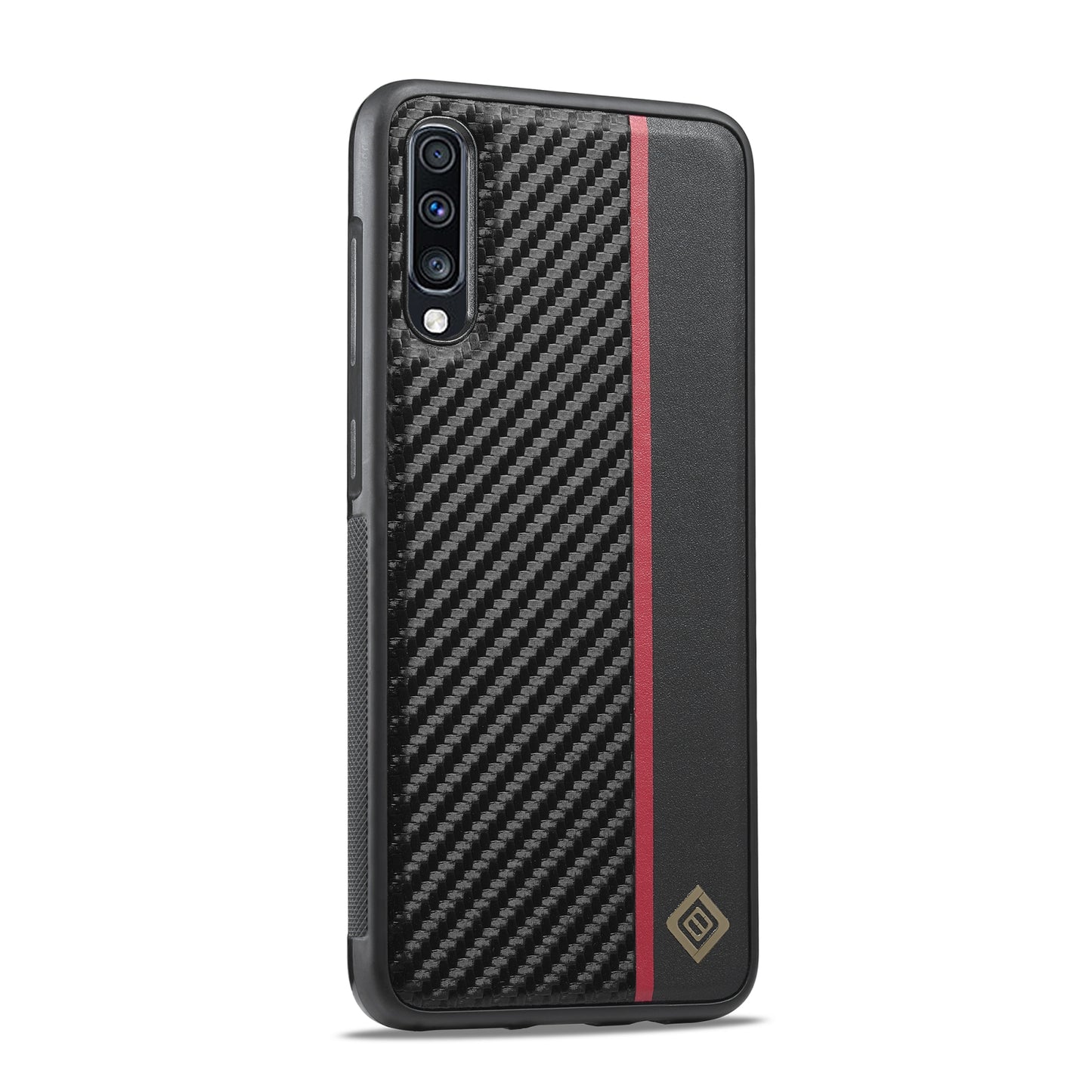 Samsung Galaxy A50 3-in-1 Carbon Fibre Texture Phone Case: Light, Shockproof & Sweatproof Protection - Black