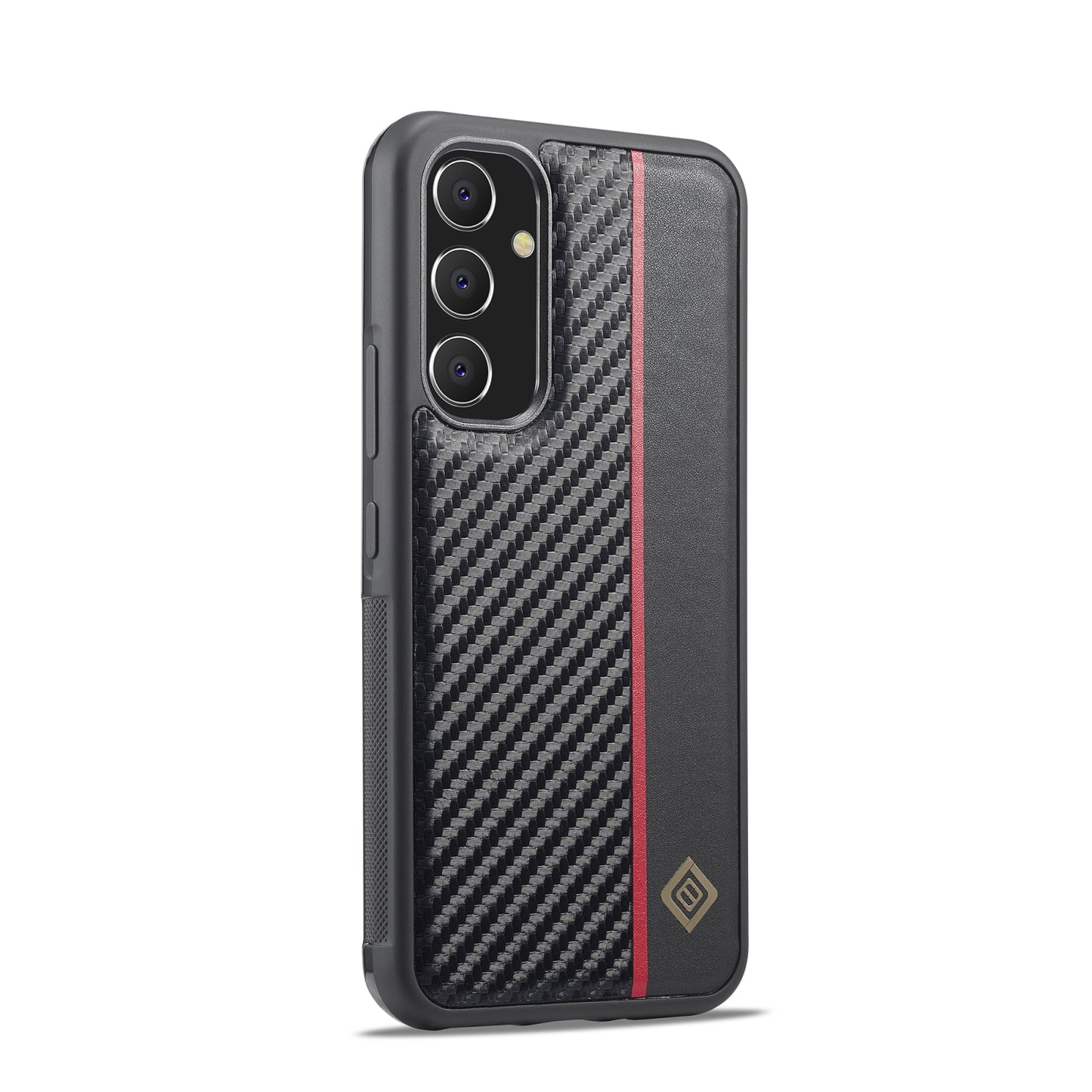 Samsung Galaxy A24 3-in-1 Carbon Fibre Texture Phone Case: Light, Shockproof & Sweatproof Protection - Black