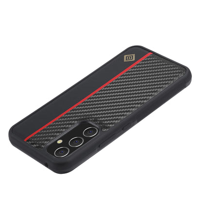 Samsung Galaxy A34 5G 3-in-1 Carbon Fibre Texture Phone Case: Light, Shockproof & Sweatproof Protection - Black