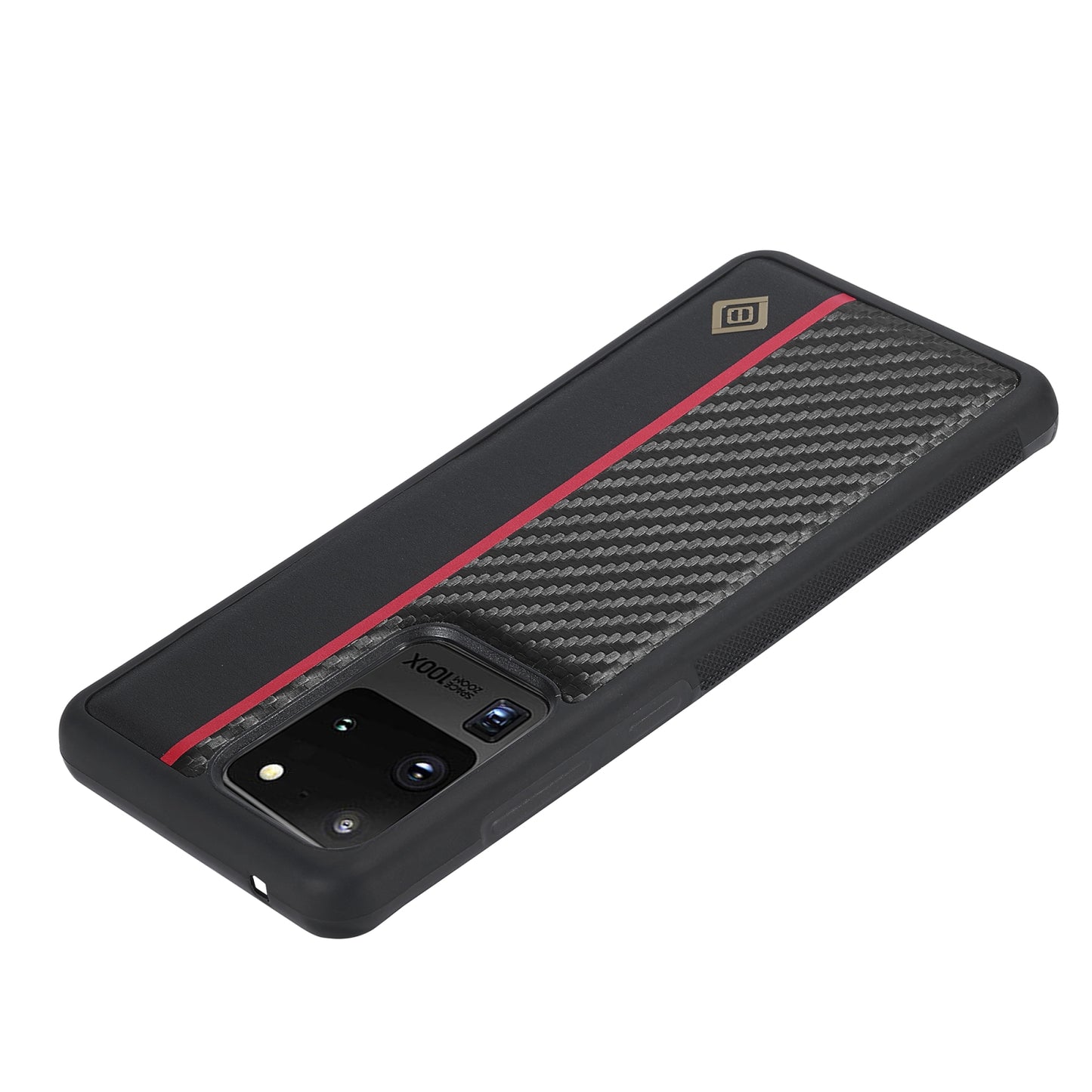 Samsung Galaxy S20 Ultra 3-in-1 Carbon Fibre Texture Phone Case: Light, Shockproof & Sweatproof Protection - Black