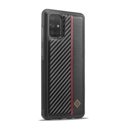 Samsung Galaxy A51 4G 3-in-1 Carbon Fibre Texture Phone Case: Light, Shockproof & Sweatproof Protection - Black