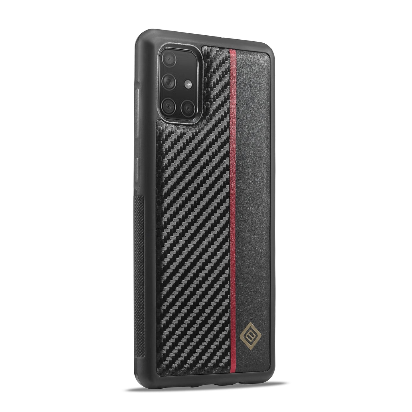 Samsung Galaxy A71 4G 3-in-1 Carbon Fibre Texture Phone Case: Light, Shockproof & Sweatproof Protection - Black