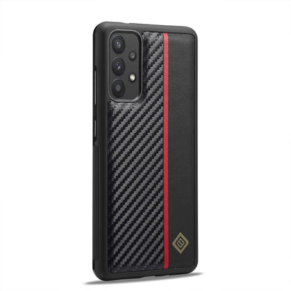 Samsung Galaxy A32 4G 3-in-1 Carbon Fibre Texture Phone Case: Light, Shockproof & Sweatproof Protection - Black