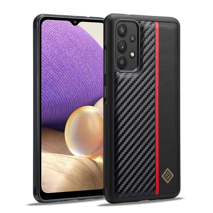 Samsung Galaxy A32 4G 3-in-1 Carbon Fibre Texture Phone Case: Light, Shockproof & Sweatproof Protection - Black