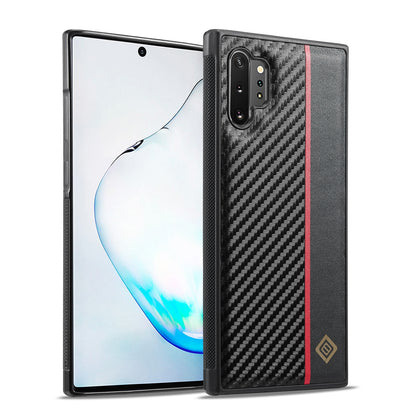 Samsung Galaxy Note10+ 3-in-1 Carbon Fibre Texture Phone Case: Light, Shockproof & Sweatproof Protection - Black