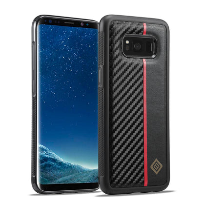 Samsung Galaxy S8 3-in-1 Carbon Fibre Texture Phone Case: Light, Shockproof & Sweatproof Protection - Black