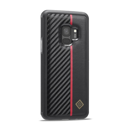 Samsung Galaxy S9 3-in-1 Carbon Fibre Texture Phone Case: Light, Shockproof & Sweatproof Protection - Black