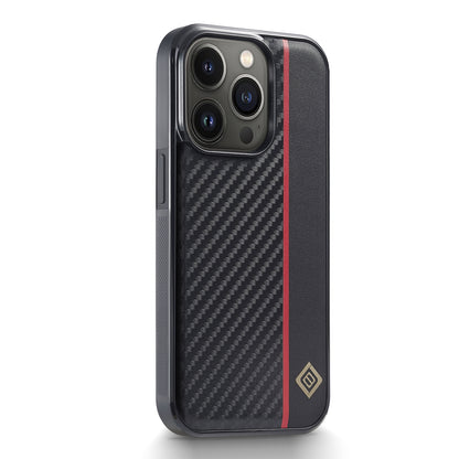 iPhone 13 Pro 3-in-1 Carbon Fibre Texture Phone Case: Light, Shockproof & Sweatproof Protection - Black