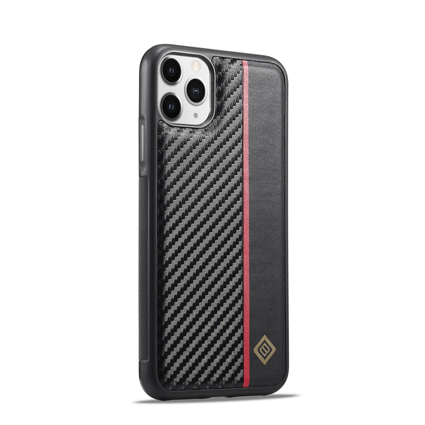 iPhone 11 Pro Max 3-in-1 Carbon Fibre Texture Phone Case: Light, Shockproof & Sweatproof Protection - Black