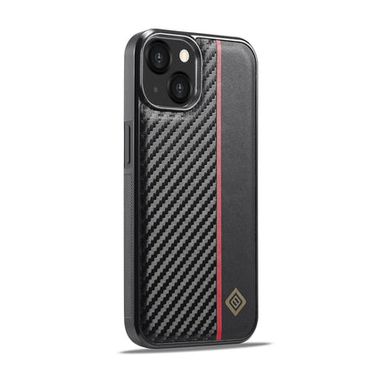 iPhone 13 3-in-1 Carbon Fibre Texture Phone Case: Light, Shockproof & Sweatproof Protection - Black