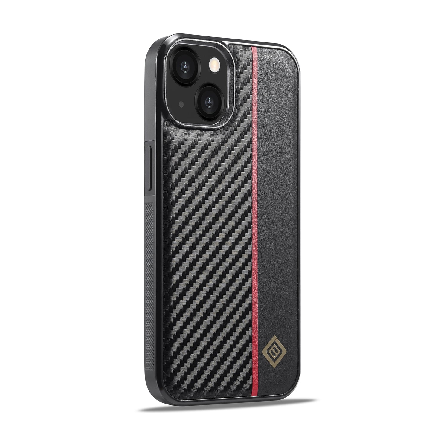 iPhone 13 mini 3-in-1 Carbon Fibre Texture Phone Case: Light, Shockproof & Sweatproof Protection - Black