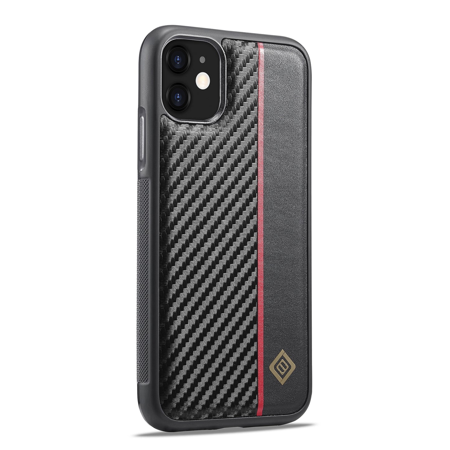 iPhone 12 3-in-1 Carbon Fibre Texture Phone Case: Light, Shockproof & Sweatproof Protection - Black