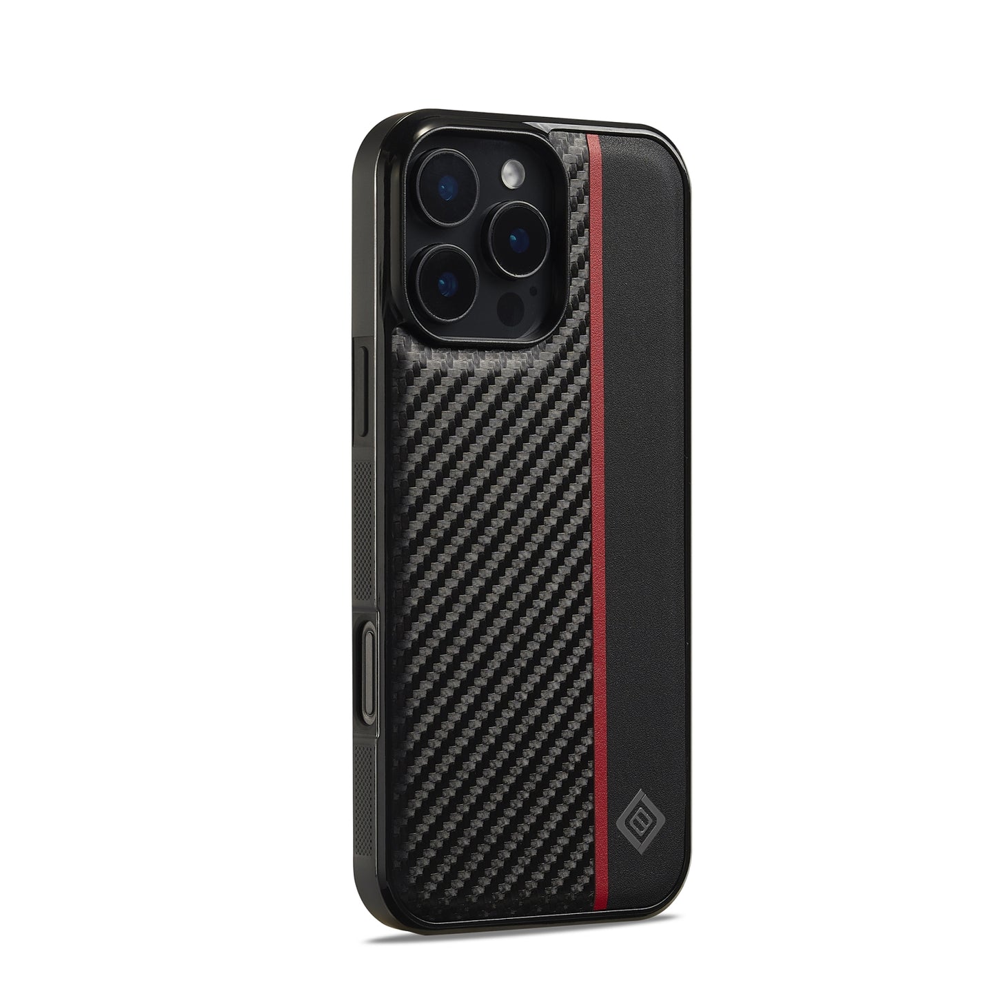 iPhone 16 Pro Max 3-in-1 Carbon Fibre Texture Phone Case: Light, Shockproof & Sweatproof Protection - Black