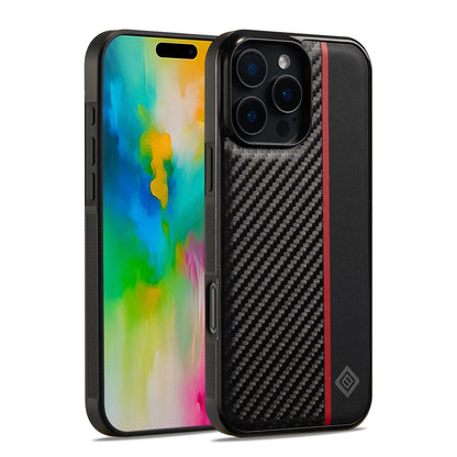 iPhone 16 Pro 3-in-1 Carbon Fibre Texture Phone Case: Light, Shockproof & Sweatproof Protection - Black