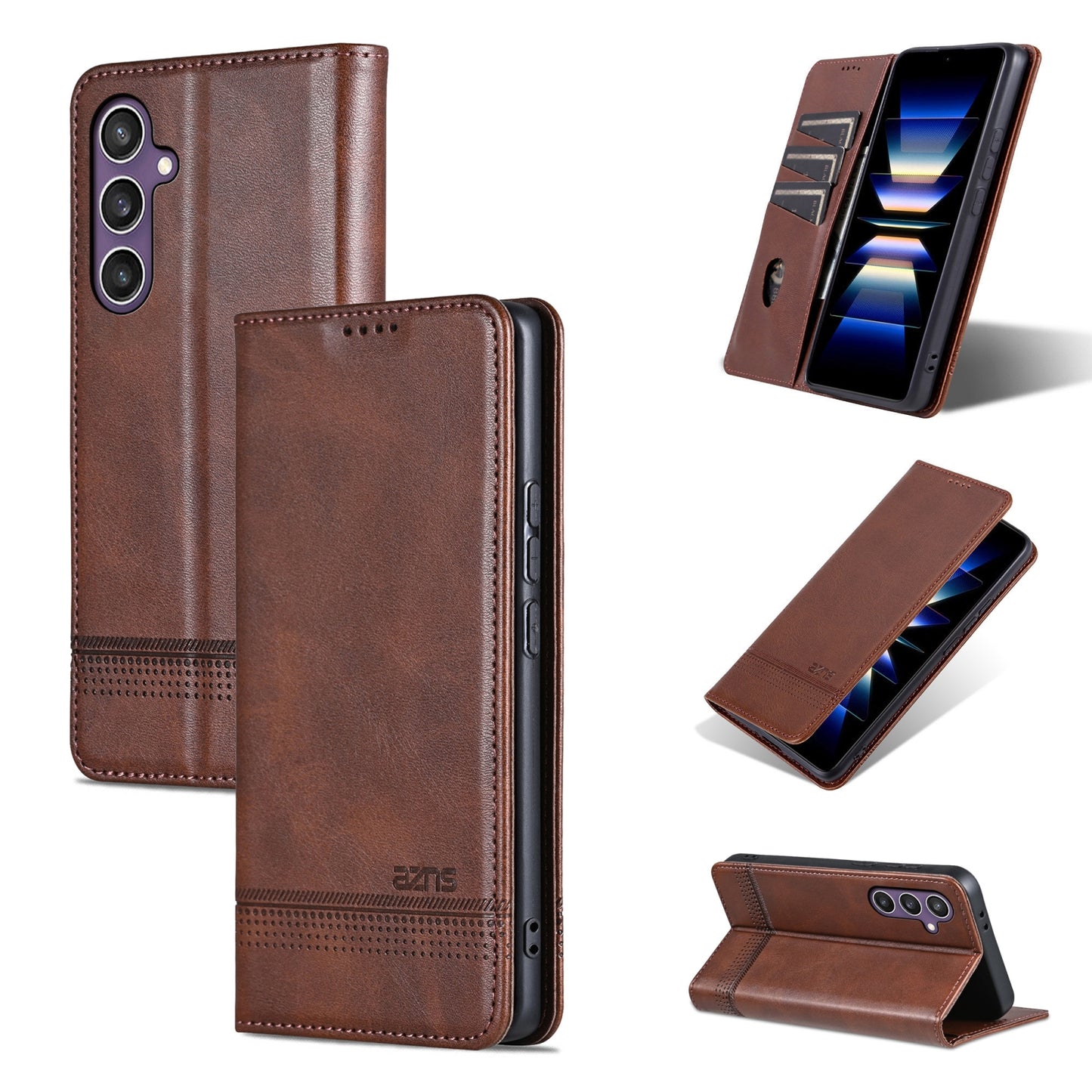 Samsung Galaxy S24+ 5G Leather Wallet Case with Card Holder & Magnetic Closure