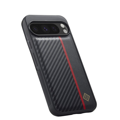 Google Pixel 9 Pro XL 3-in-1 Carbon Fibre Texture Phone Case: Light, Shockproof & Sweatproof Protection - Black