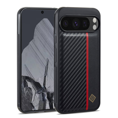 Google Pixel 9 Pro XL 3-in-1 Carbon Fibre Texture Phone Case: Light, Shockproof & Sweatproof Protection - Black