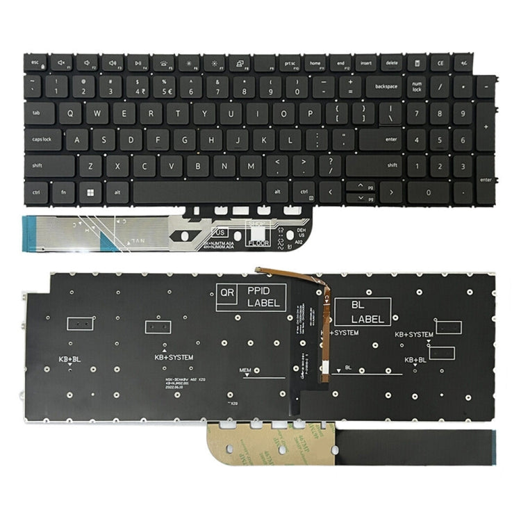 Dell Inspiron 15-3511, 3515, 5510, 7510, 16-7610 US Version Backlit Keyboard (Black) - Replacement Part