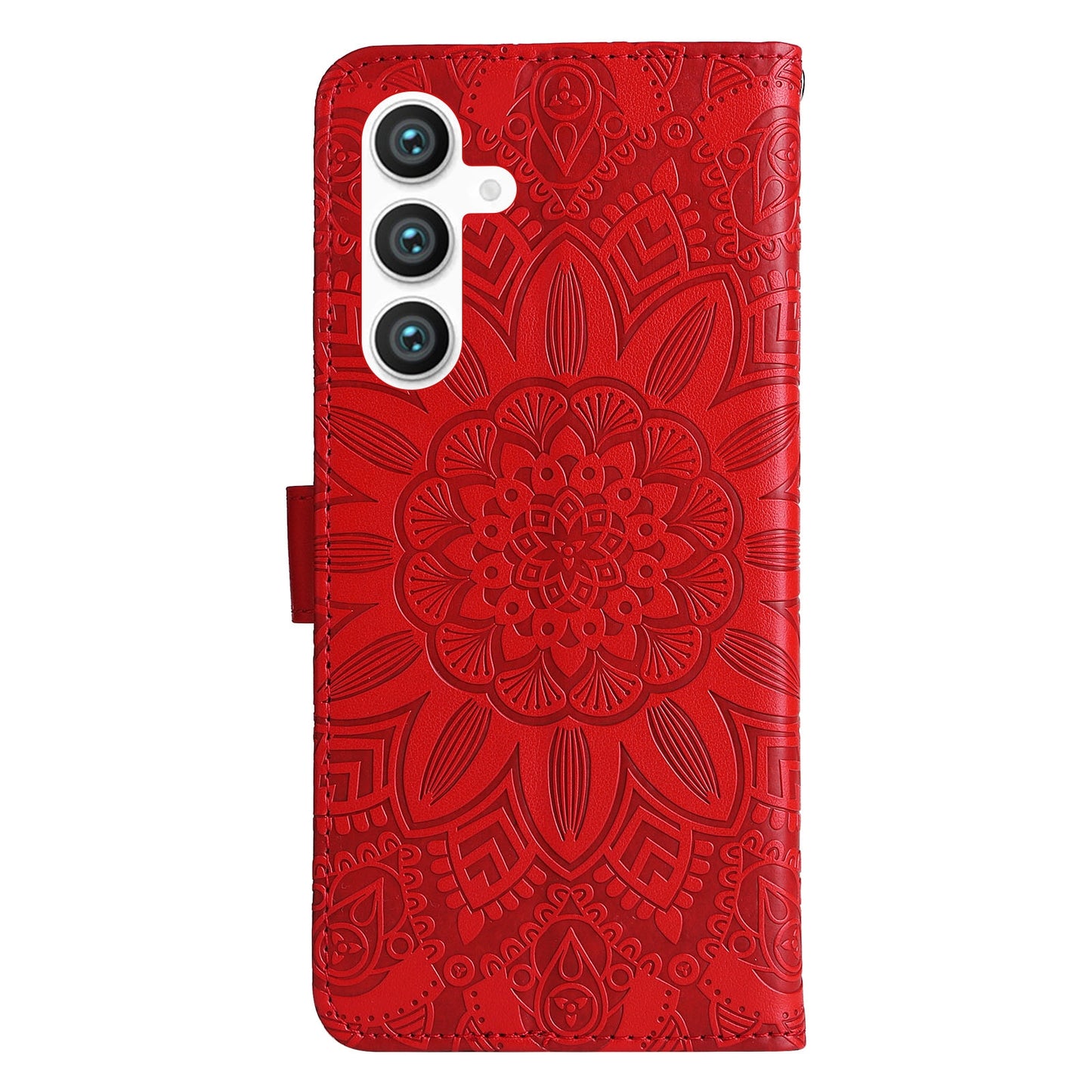 Samsung Galaxy S23 FE 5G Sunflower Embossed Leather Wallet Phone Case with Kickstand and Card Holder