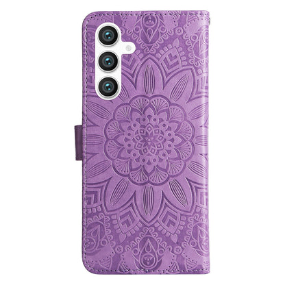 Samsung Galaxy S23 FE 5G Sunflower Embossed Leather Wallet Phone Case with Kickstand and Card Holder