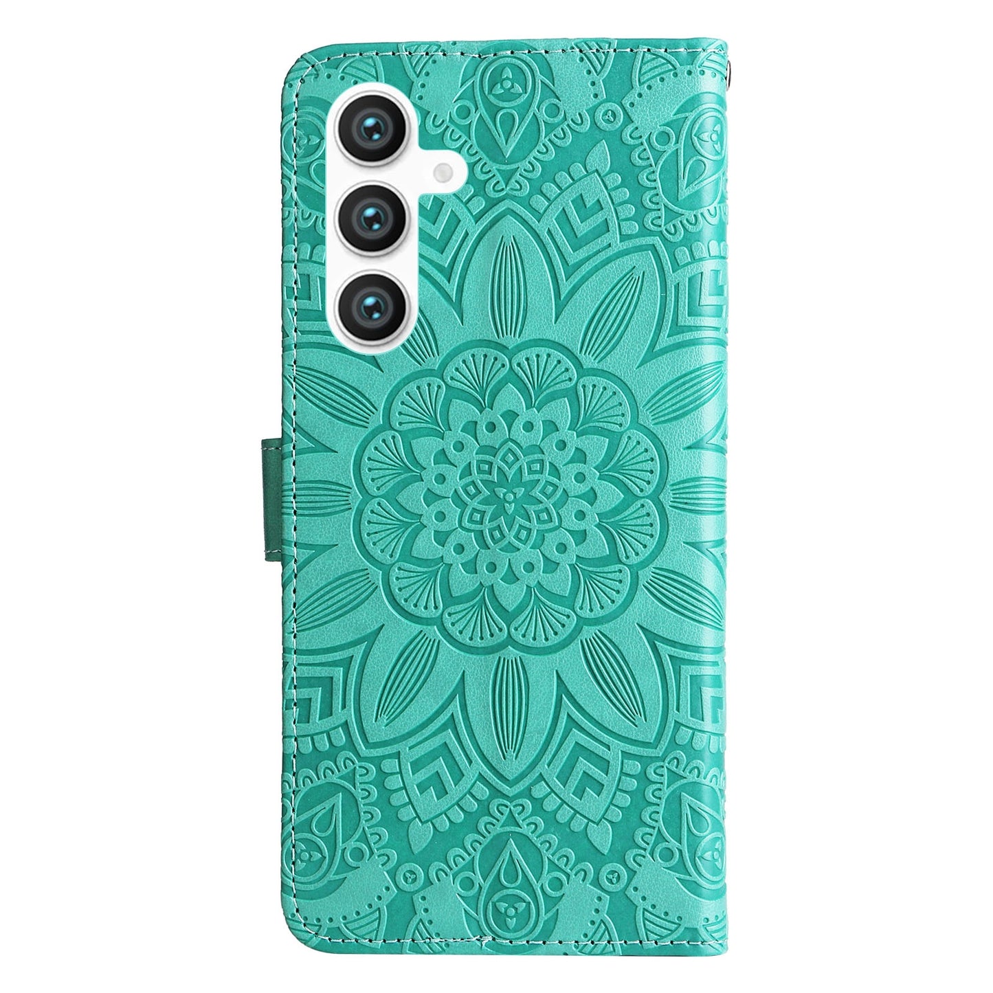 Samsung Galaxy S23 FE 5G Sunflower Embossed Leather Wallet Phone Case with Kickstand and Card Holder