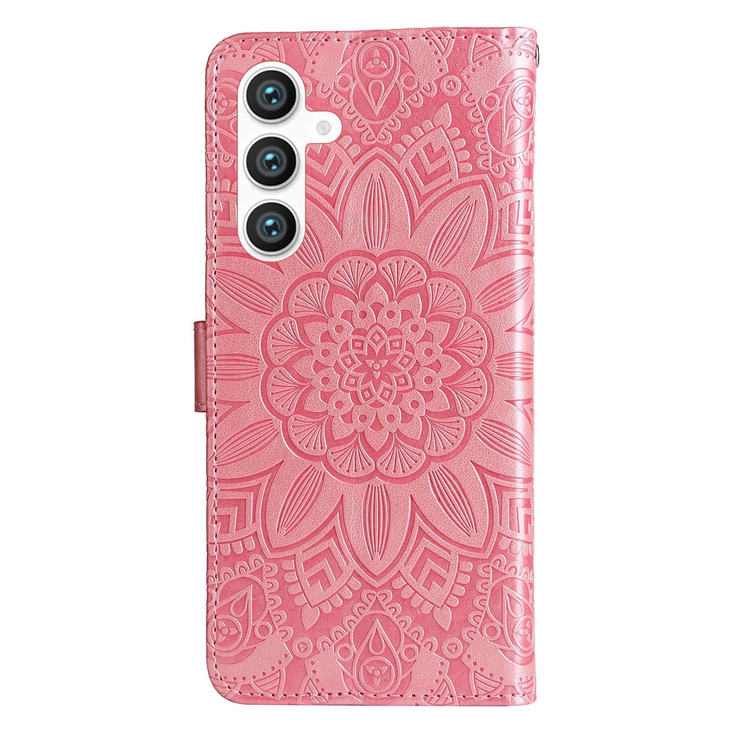 Samsung Galaxy S23 FE 5G Sunflower Embossed Leather Wallet Phone Case with Kickstand and Card Holder