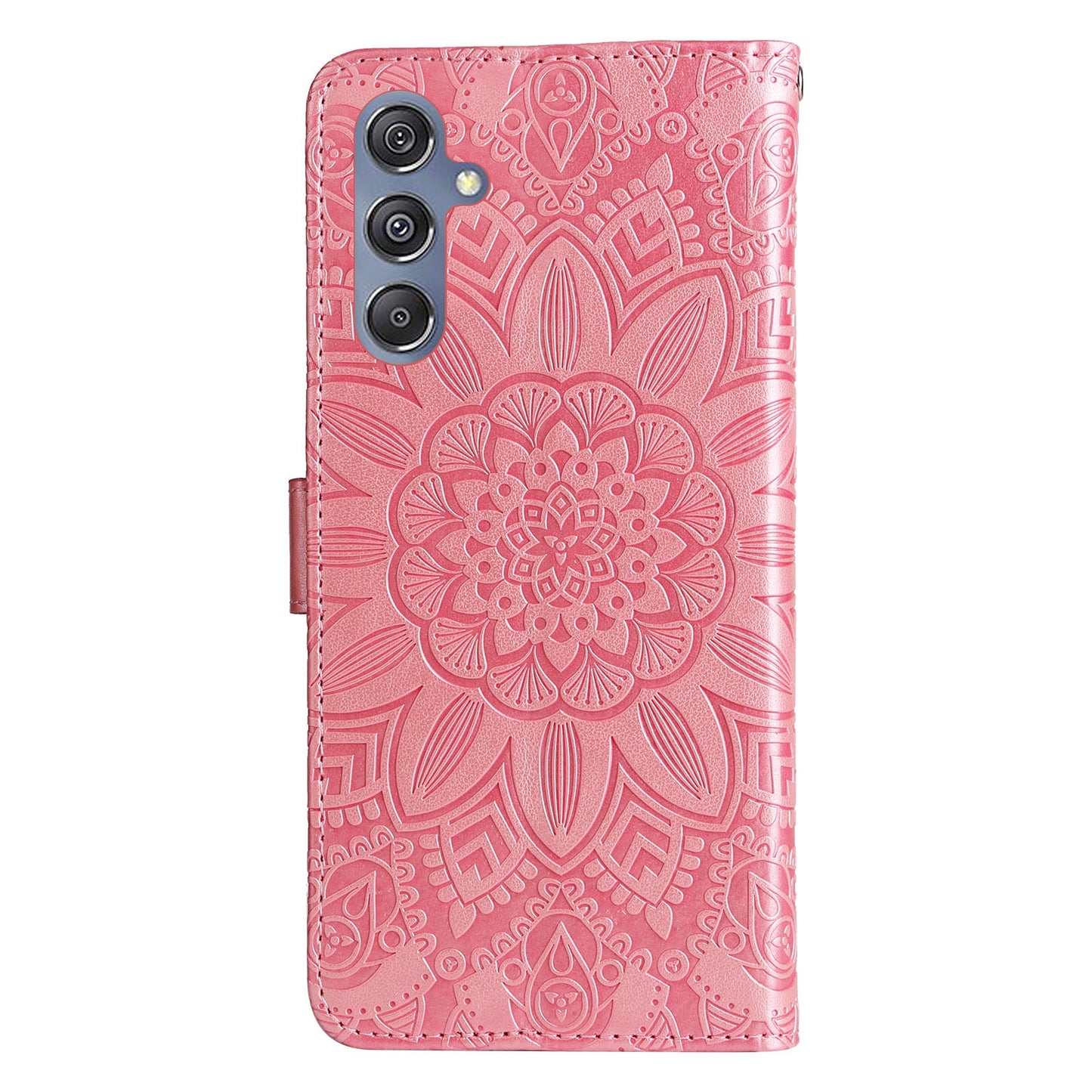 Samsung Galaxy M34 5G Sunflower Embossed Leather Wallet Phone Case with Kickstand and Card Holder