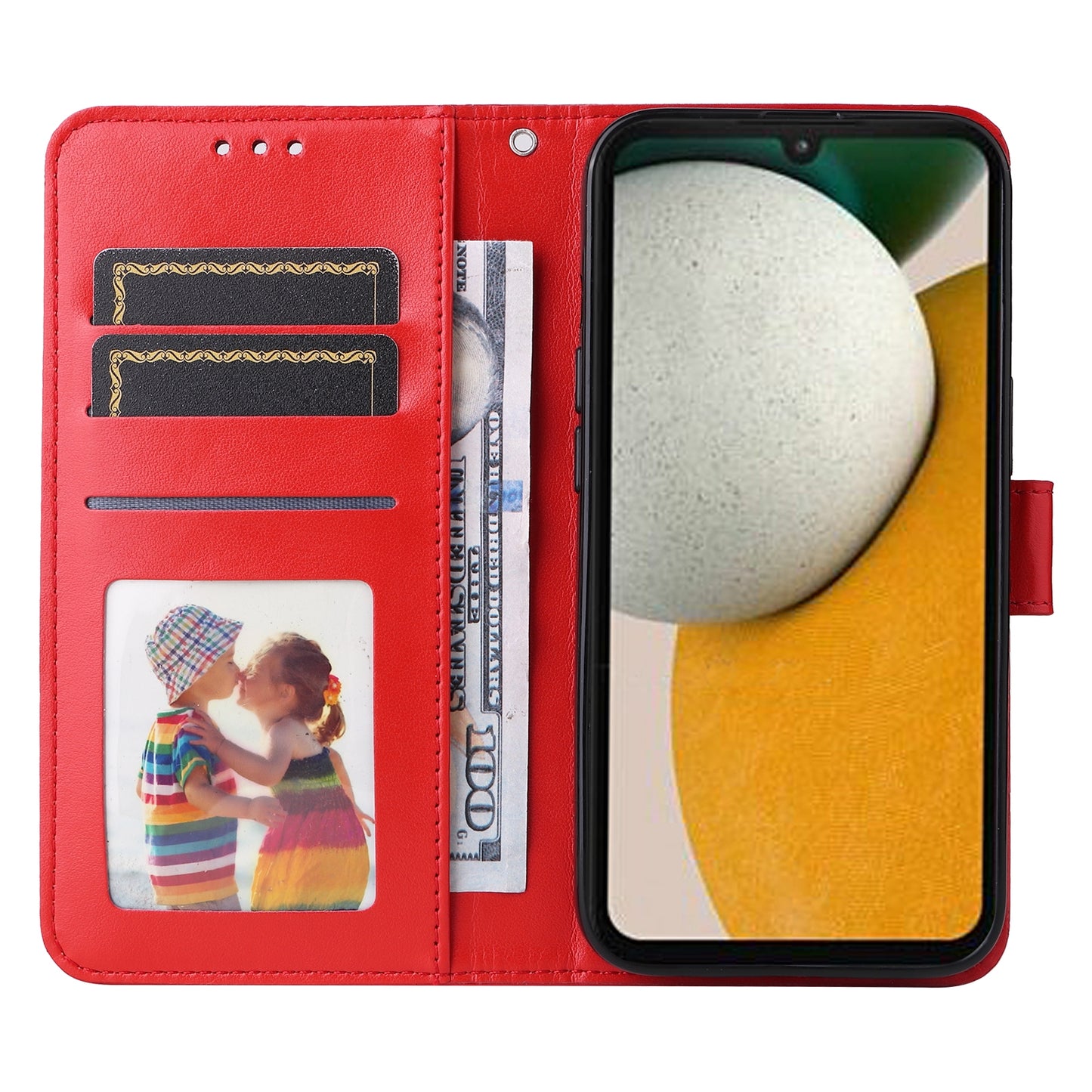 Samsung Galaxy A15 Sunflower Embossed Leather Wallet Phone Case with Kickstand and Card Holder