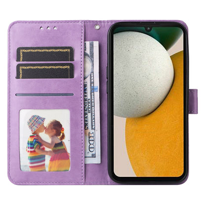 Samsung Galaxy A15 Sunflower Embossed Leather Wallet Phone Case with Kickstand and Card Holder