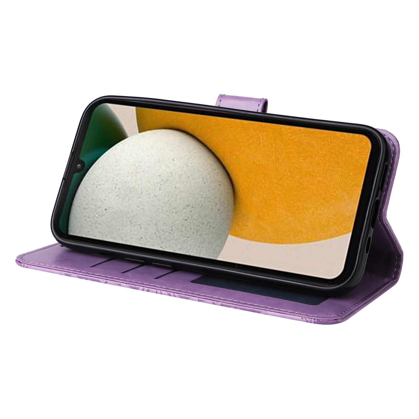 Samsung Galaxy A15 Sunflower Embossed Leather Wallet Phone Case with Kickstand and Card Holder